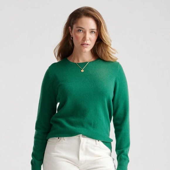 Quince Sweaters - Quince Mongolian cashmere crewneck sweater Everglades green women L quiet luxury